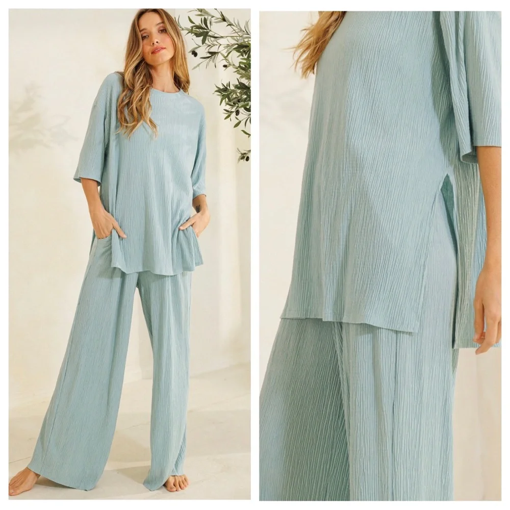 21 Boho Chic 2 Piece Set Wide leg Pants and Tunic top - Picture 5 of 5